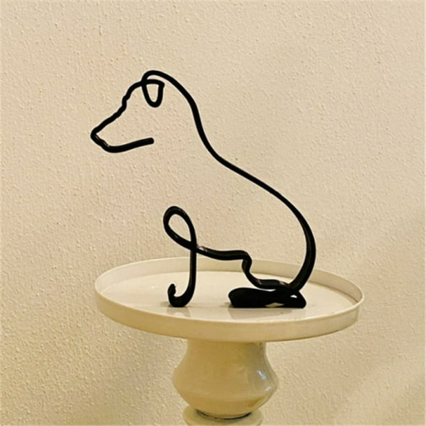 MOOSUP Metal Dog Minimalist Art Wall Sculpture, Abstract Metal Wire Geometric Dog Line Drawing Art Statue, Metal Dog Wall Decor Minimalist Living Room Wall Decor MOOSUP Metal Dog Minimalist Art Wall Sculpture, Abstract Metal Wire Geometric Dog Line Drawing Art Statue, Metal Dog Wall Decor Minimalist Living Room Wall Decor