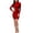 W-Red, variant on Dresses For Women 2026 Long Sleeve Cocktail Round Neck Mesh And Solid Color Outfits Dresses Charm Wear S Black