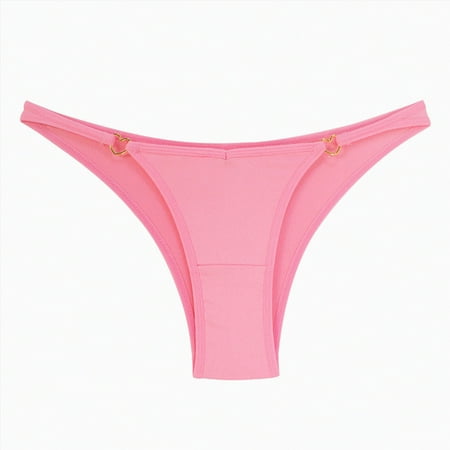 Meiodtion Underwear for Women Seamless No Show Comfort Thong Panties Mid Rise Waistband Stretchable Panty  Pink  M
