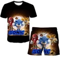 thumbnail image 5 of Camisetas nuevas para niños, conjunto de 2 piezas de camiseta y pantalones cortos de Sonic para niños, camiseta de anime para niños, conjuntos de ropa de verano para bebés, 5 of 5