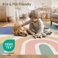 thumbnail image 4 of ODIKA 4'x6' Pastel Multicolor Retro Gradient Arch Washable Area Rug Mid Century Modern Aesthetic Pattern Stain Resistant, Low Pile, Easy Care for Dorm Room, Small Living, 4 of 7