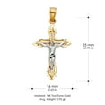thumbnail image 3 of 14K Two Tone Gold Jesus Crucifix Cross Religious Charm Pendant with 0.8mm Box Chain Necklace - 22", 3 of 4