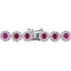 Miabella 14 5/8 CT TGW Zircone Cubique Rouge et Bracelet Floral Saphir Blanc Créé en Argent Sterling – image 4 sur 5