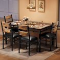 thumbnail image 1 of AKDSteel Dining Table Set for 4, Dining Room Table Set for 4 with Upholstered Chairs, Wood Kitchen Table Chairs Set of 4 with Corner Protector for Small Space, Kitchen, Apartment, 1 of 7