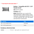 thumbnail image 2 of Radiator - Compatible with 2012 - 2017 Hyundai Accent 2013 2014 2015 2016, 2 of 2