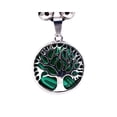 thumbnail image 1 of Tree of Life Round Silver Metal Healing Gemstone Crystal Cabochon Pendant Adjustable Necklace - Womens Fashion Handmade Celestial Jewelry Boho Accessories, 1 of 3