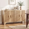 thumbnail image 4 of Furnibear 55" Fluted Buffet Cabinet with Storage Accent Sideboard,Modern Credenza with 4 Doors,Wood Coffee Bar Table Console for Dining Room Kitchen Living Room Entryway,Natural Oak, 4 of 10
