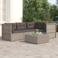 thumbnail image 1 of vidaXL 4 Piece Garden Lounge Set with Cushions Grey Poly Rattan, 1 of 5