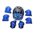 thumbnail image 4 of 7 piezas Casco de patinaje para el rodillo del casco para bicicletas para niños para niños pequeños al aire libre Azul negro, 4 of 8