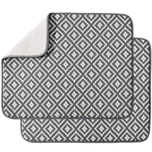 Subekyu Dish Drying Mats, Microfiber, 2-Pack, Gray