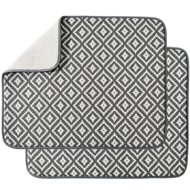 Subekyu Dish Drying Mats, Microfiber, 2-Pack, Gray photo 1