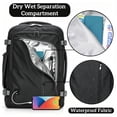 thumbnail image 5 of WANDF Expandable Travel Backpack 17 In Laptop Backpack with Wet Pocket For Spirit Airlines,Underseat personal item travel bag Hand Luggage, Large Casual Daypack for Weekender Business(Black Bag), 5 of 11
