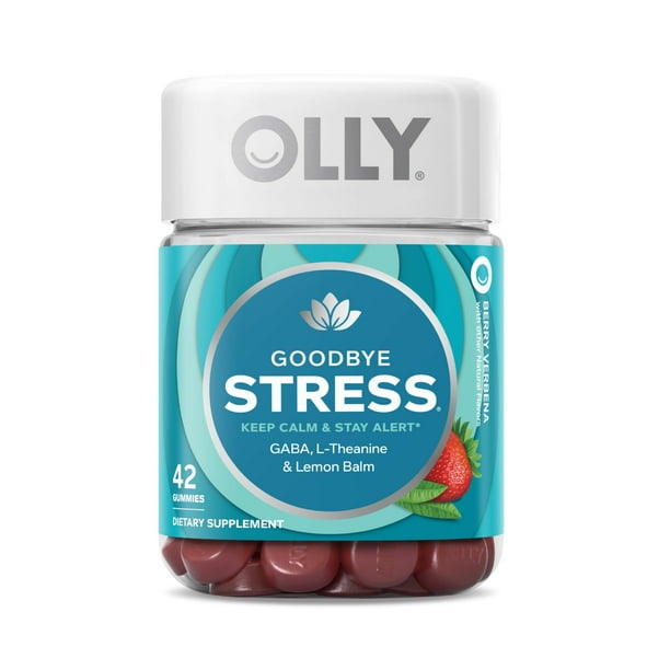 OLLY Goodbye Stress Gummy, GABA, LTheanine, Lemon Balm, Berry. 42 Ct