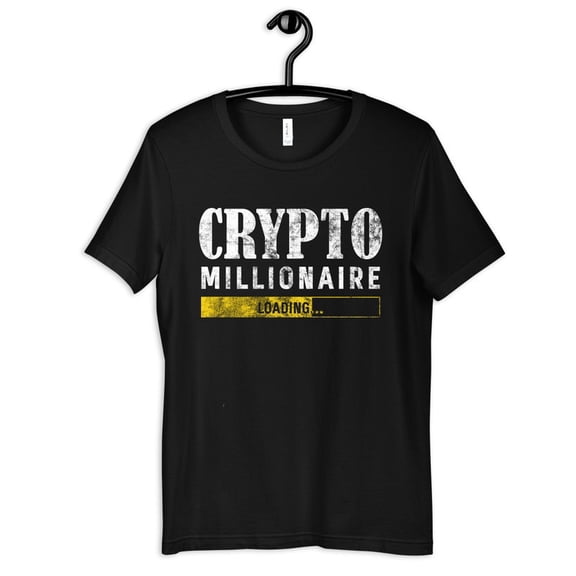 Crypto Millionaire Loading Cryptocurrency Bitcoin Graphic Novelty T Shirt,for unisex up to size 5XL