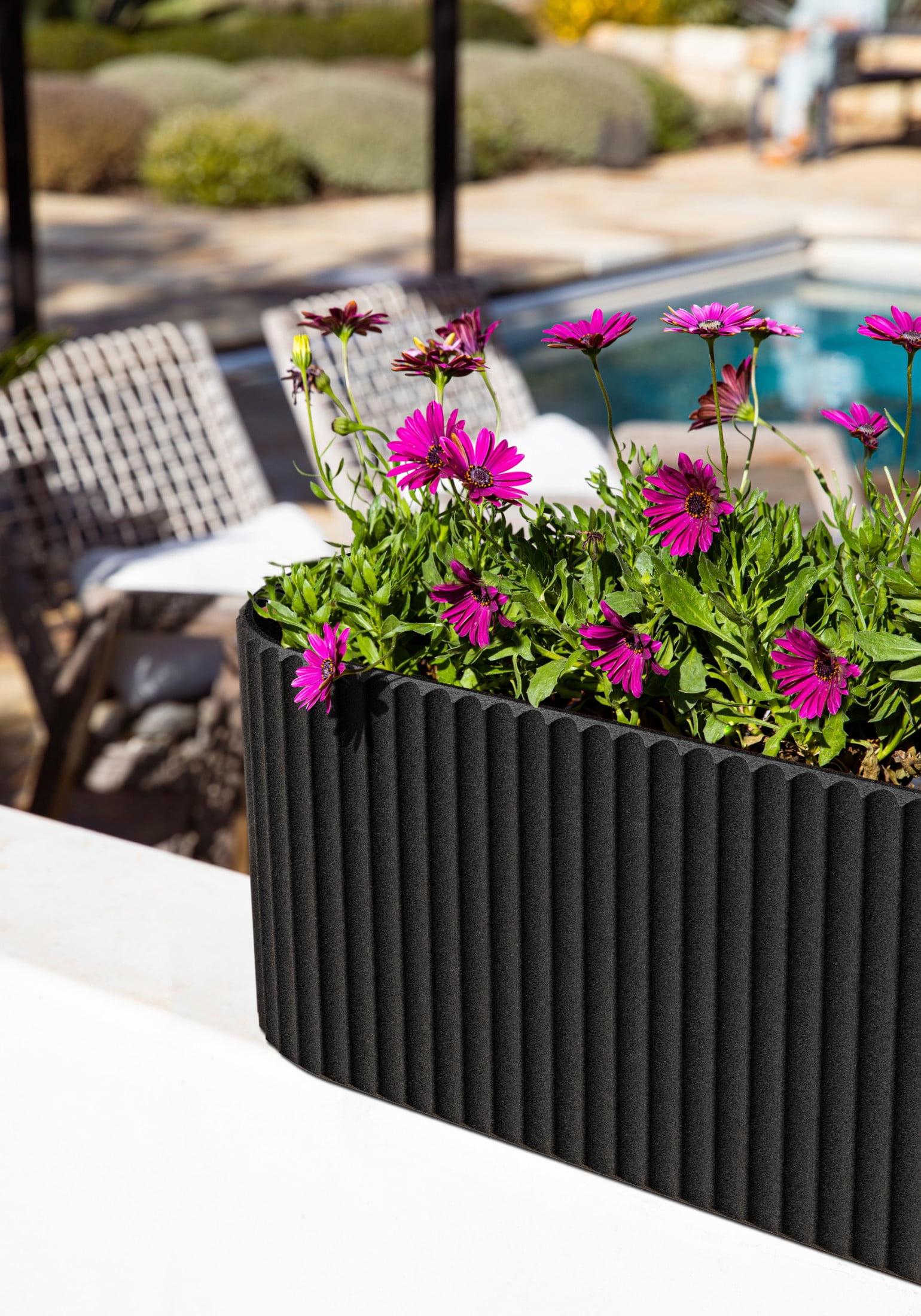 Veradek Demi Series Window Box 36" Plastic-Stone Planter - (Black/1 Pack)