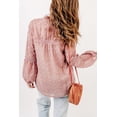 thumbnail image 1 of ABPHQTO Blusa babydoll con volantes y cuello dividido con lunares suizos para mujer, 1 of 5