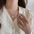 thumbnail image 3 of Four-leaf clover necklace, gold collarbone chain, 3 of 4