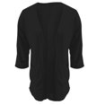 thumbnail image 4 of Breezora Waffle Textured Quarter Sleeve Casual Cardigan Jacket for Women Urban Style Lightweight Cover Up XXXL Size Black, 4 of 4
