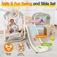 thumbnail image 6 of BUYWAY Toddler Swing and Slide, 12 in 1 Kids Slide Playset with Climber,  Indoor Outdoor Backyard Playground Blue Yellow, 6 of 8