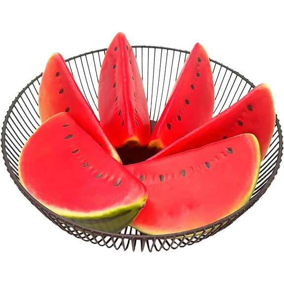 6PCS Fake Watermelon Slice Artificial Fruit Artificial Simulation Party Home Kitchen Decorative Lifelike Festival Wedding Realistic Photographic Prop Model