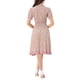 thumbnail image 3 of Vestido de verano floral para mujer INSPIRE CHIC con cuello de volantes, cintura fruncida, mangas cortas, talla XL, color beige, 3 of 5