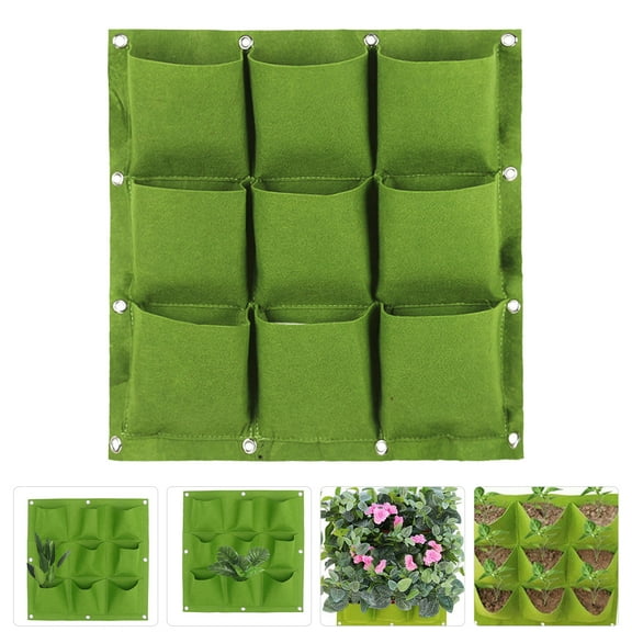Moluckfu Hanging Planting Bag Vertical Hanging Wall Planter Green Felt Cloth 1Set