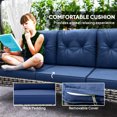 thumbnail image 4 of Outsunny 6 Piece Patio Furniture Set w/ Chairs Ottomans Sofa Table Cushions, 4 of 10