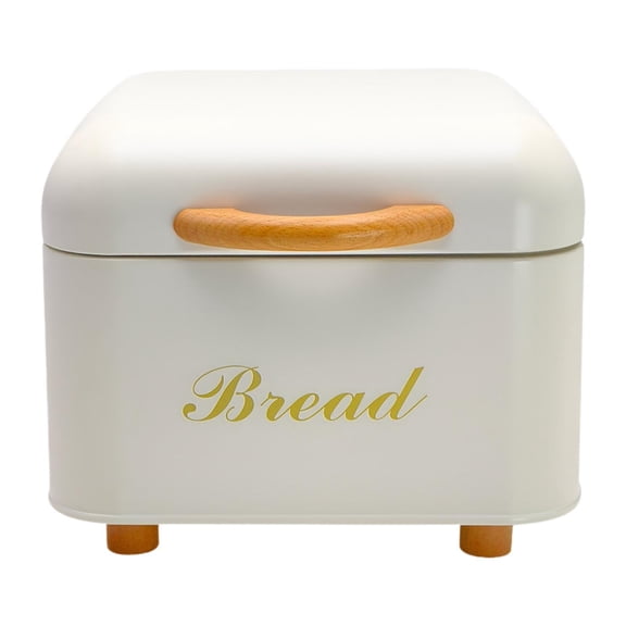 Panera Bandeja de Pan Contenedor para Pan Caja de Pan Fácil de Limpiar con Tapa Abatible y Asa de Madera Adecuada para Almacenar Pan Dulces Snacks