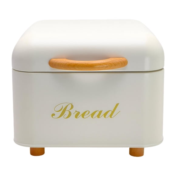 Panera Bandeja de Pan Contenedor para Pan Caja de Pan Fácil de Limpiar con Tapa Abatible y Asa de Madera Adecuada para Almacenar Pan Dulces Snacks