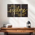 thumbnail image 2 of Elephant Stock Adventure Awaits Gold Wall Art - Horizontal Multi Panel Canvas - Living Room Wall Decor - Inspirational And Typography Multi Panel - Gray And Yellow Decor By Kimberly Allen - 23" x 14", 2 of 4