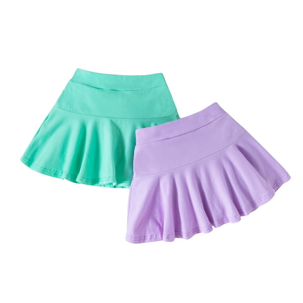 U·nikaka Toddler Baby Girl Skorts Flared Plain Pleated Skater Skirts