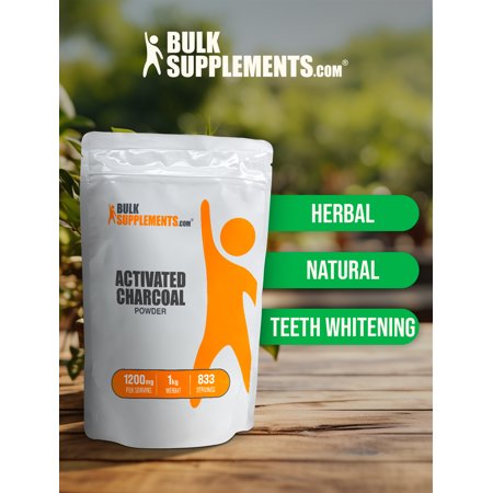 BulkSupplements Activated Charcoal Powder, 1200mg - Teeth Whitening - Healthy Skin (1kg - 833 Servings)