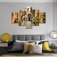 thumbnail image 4 of TISHIRON 5PCS Framed Street Theme Canvas Wall Art Set,60"x32" Italy San Gimignano Wall Canvas Art Decor, 4 of 7