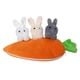 thumbnail image 1 of Muñeca de peluche con forma de conejo con cremallera y 3 conejos en bolsa de zanahoria, 1 of 5