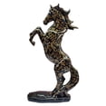 thumbnail image 1 of Estatua de caballo, escultura de resina Feng Shui, regalo de inauguración de la casa, decoración de escritorio Saltando Negro, 1 of 8
