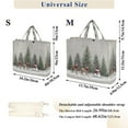 thumbnail image 3 of Corduroy Tote Bag for Women Shoulder Handbags Fashion Ladies Purses Satchel Messenger Bags Christmas Deer and Snowmen S, 3 of 8