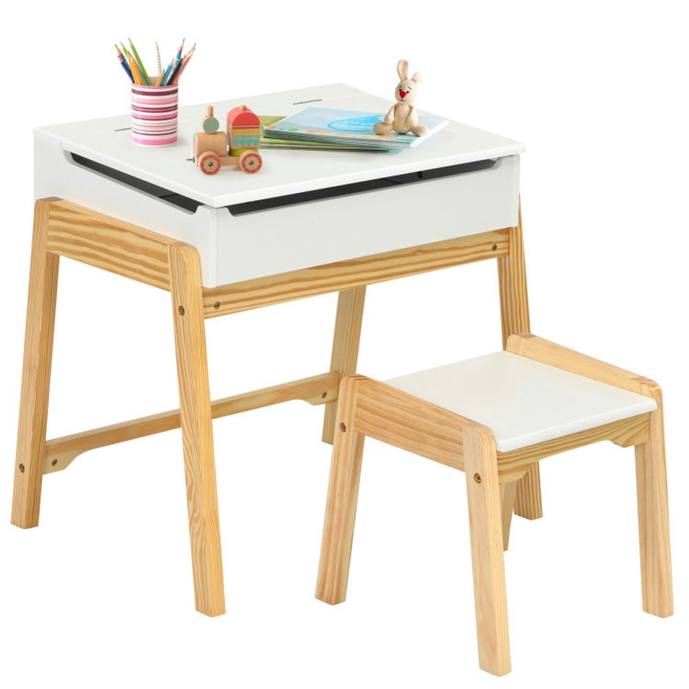 GVN Children Activity Art Study Desk and Chair Set with Large Storage Space for Kids Homeschooling-White, Kids Desk and Chair Set for Arts & Crafts, Snack Time, Homeschooling, Homework GVN Children Activity Art Study Desk and Chair Set with Large Storage Space for Kids Homeschooling-White, Kids Desk and Chair Set for Arts & Crafts, Snack Time, Homeschooling, Homework