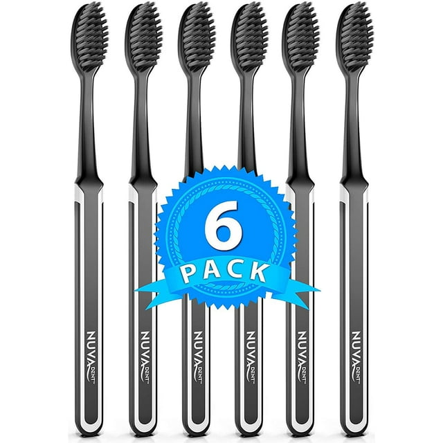 Nuva Dent Cepillos De Dientes De Carbón - Cepillo De Dientes De Carbón Suave Cepillo De Dientes De Carbón Activado Cepillo De Dientes Súper Suave Cepillo De Dientes De Carbón Para Blanquear Los Diente