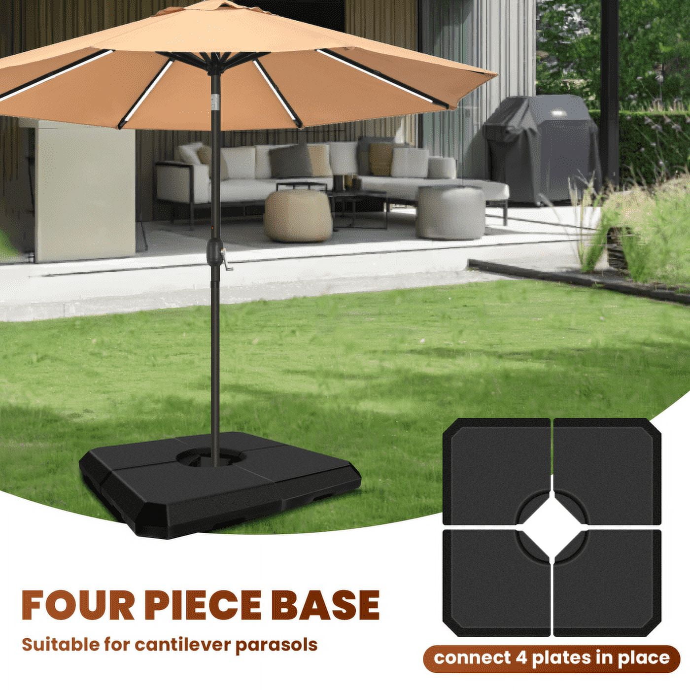 317 lbs- Duty 20.5" Patio Umbrella Base Weights – 317 lbs Total Weight Capacity! Sturdy, Weatherproof & Wind-Resistant for 8-10' Cantilever Umbrellas – Perfect for Patios, Gardens & Pool Areas