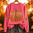 thumbnail image 2 of Gunia Plus Size Pumpkin Halloween Sweatshirt For Women Sweatshirt Round Neck Long Sleeve Sweatshirts Casual Fall Fashion Pullover Tops Sweater Trendy Clothes Red S-3Xl, 2 of 4