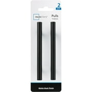 Mainstays Simple Round 3 in. (76 mm) Matte Black Cabinet Drawer Bar Pull (2-Pack)