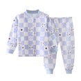 thumbnail image 3 of SROBPTY Toddler Outfits Sets, 2 Pieces Sets for Kids, Kids Solid Round Neck Long Sleeve Top and Long Pants Sleepwear Home 2 Piece Set Multicolor,6-9 Month, 3 of 5