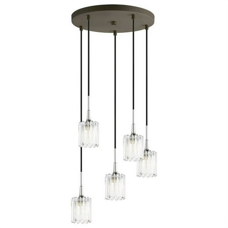 

Woodbridge Lighting Regent Park 5Lt Glass Pendant in Chrome/Bronze/Swizzle