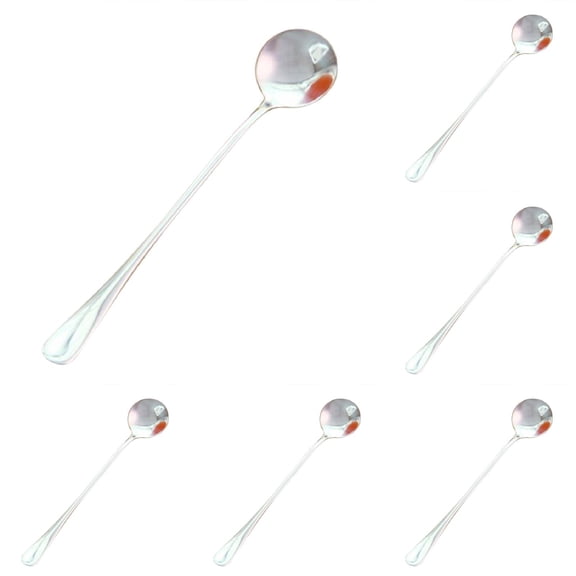 5Pcs 7.7 inch Long Handle Stirring Spoons, Iced Tea Coffee Spoons, Stainless Steel Cocktail Mixing Spoons, A