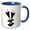 Blue/White, variant on 3drose, Two Black Champagne Flutes, 11oz Mug