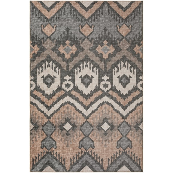 Yuma Indoor/Outdoor Brown Bohemian Ikat 3' x 5' Non-Skid Area Rug