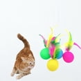 thumbnail image 5 of Cat Ball Toys with Feathers, Interactive Indoor Kitten-Toy Balls for Exercise, Sound Pounce Entertainment, Self Play Cat Toys for Boredom, Random Color 1Pcs A, 5 of 5