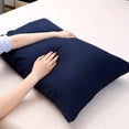 thumbnail image 5 of evoLive 100% Rayon Derived from Bamboo Cooling Breathable Body Pillow Cover/Pillowcases 21x54 inches with Hidden Zipper Closure (Navy, 21“X54“ Body Pillow Cover), 5 of 7