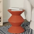 thumbnail image 2 of LeisureMod Aura Modern Round Side Table with Double Hourglass Design, ABS Plastic Accent End Table for Living Room, Patio, Indoor & Outdoor Use, Brown, 2 of 11