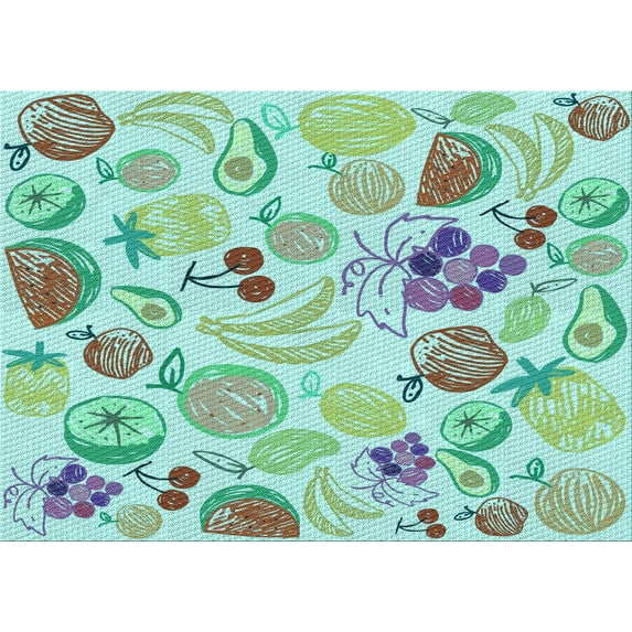 Ahgly Company Machine Washable Indoor Rectangle Transitional Green Area Rugs, 8' x 10'